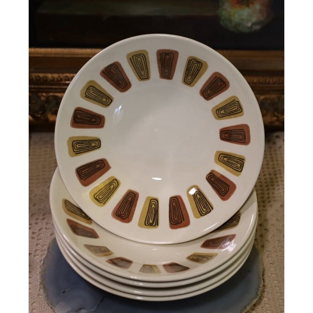 Vintage Set 5 Royal Santa Fe Ironstone Berry Bowls MCM Mid Century | Atomic Era
